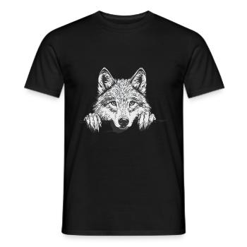 Wolf - Männer T-Shirt - Schwarz - Vorne - AI Model Male 178 light (178cm)