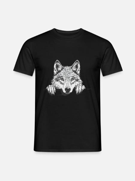 Wolf - Männer T-Shirt - Schwarz