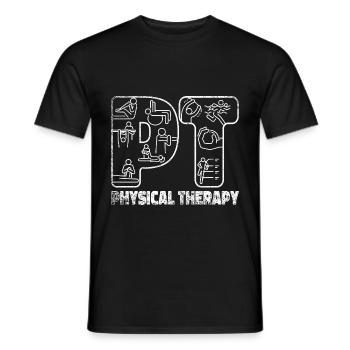 Physio practice physiotherapy - Men's T-Shirt - black - Front - AI Model Male 178 light (178cm)