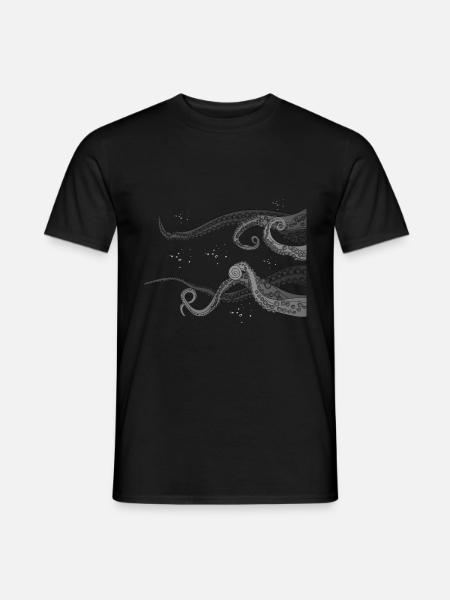 Octopus Art Squid Polyp Ocean - Men's T-Shirt - black