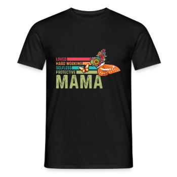 Mama Muttertag geliebt, selbstlos, beschützerin - Männer T-Shirt - Schwarz - Vorne - AI Model Male 178 light (178cm)