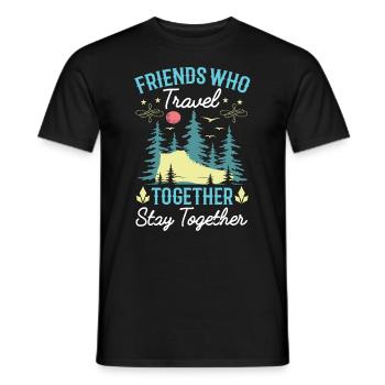 Mountains vacation adventure travel gift - Men's T-Shirt - black - Front - AI Model Male 178 light (178cm)
