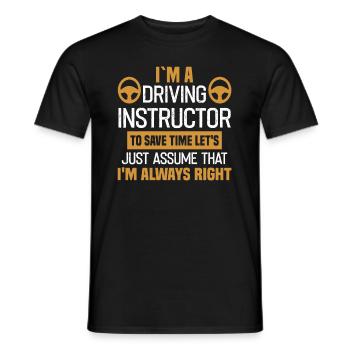 Fahrlehrer Fahrschule Auto Führerschein Verkehr - Männer T-Shirt - Schwarz - Vorne - AI Model Male 178 light (178cm)