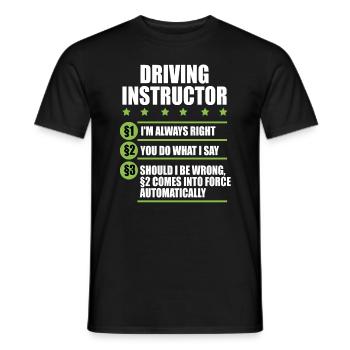 Instructeur de conduite école de conduite voiture permis de conduire - T-shirt homme - noir - Devant - AI Model Male 178 light (178cm)