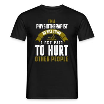 Physiothérapie Physio massage - T-shirt homme - noir - Devant - AI Model Male 178 light (178cm)