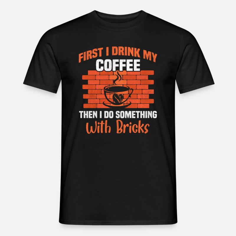 Bricklayer construction worker construction site craftsman craftsman craft - Men’s T-shirt - black
