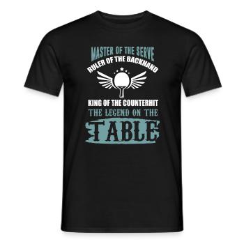 Table tennis table tennis bats - Men's T-Shirt - black - Front - AI Model Male 178 light (178cm)