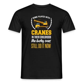 Kranfahrer Kran Kranführer Baustelle Arbeit - Männer T-Shirt - Schwarz - Vorne - AI Model Male 178 light (178cm)