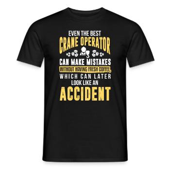 Kranfahrer Kran Kranführer Baustelle Arbeit - Männer T-Shirt - Schwarz - Vorne - AI Model Male 178 light (178cm)