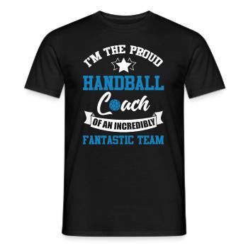 Handball Coach Handballer Team Ball - Men's T-Shirt - black - Front - AI Model Male 178 light (178cm)
