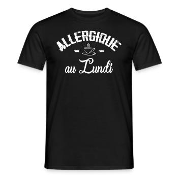 Allergique au Lundi - T-shirt homme - noir - Devant - AI Model Male 178 light (178cm)