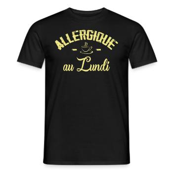 Allergique au Lundi - T-shirt homme - noir - Devant - AI Model Male 178 light (178cm)