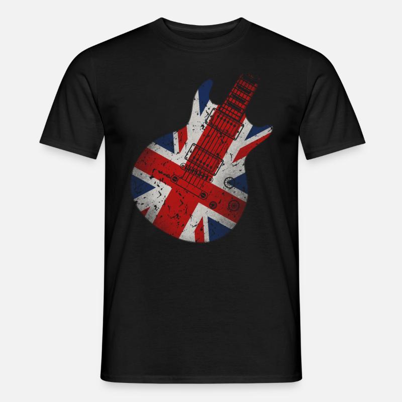 Union Jack Gitarre - Männer T-Shirt - Schwarz