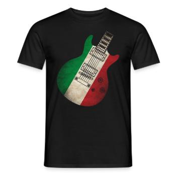 Italie Flag Guitare - T-shirt homme - noir - Devant - AI Model Male 178 light (178cm)