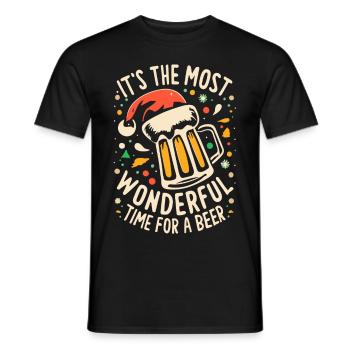 Dicton de Noël de la bière - T-shirt homme - noir - Devant - AI Model Male 178 light (178cm)