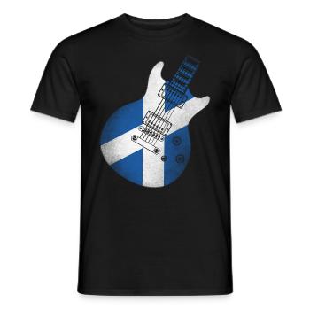 Schottland Flagge Gitarre - Männer T-Shirt - Schwarz - Vorne - AI Model Male 178 light (178cm)