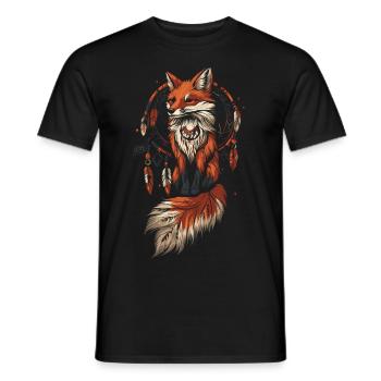 Fuchs Traumfäger Indianer - Männer T-Shirt - Schwarz - Vorne - AI Model Male 178 light (178cm)