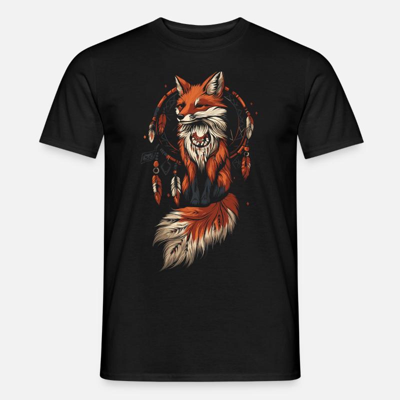 Fuchs Traumfäger Indianer - Männer T-Shirt - Schwarz