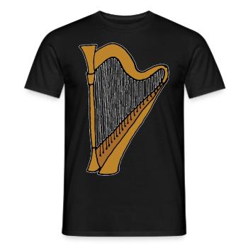 Harpe Instrument à cordes pincées Orchestre de musique - T-shirt homme - noir - Devant - AI Model Male 178 light (178cm)