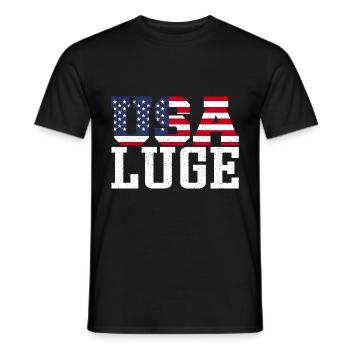 USA Rennrodeln - Männer T-Shirt - Schwarz - Vorne - AI Model Male 178 light (178cm)