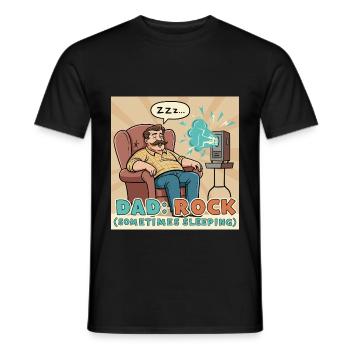 Papa: Fels - Männer T-Shirt - Schwarz - Vorne - AI Model Male 178 light (178cm)