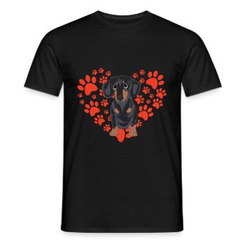 Dackel Liebe Dackel - Männer T-Shirt - Schwarz - Vorne - AI Model Male 178 light (178cm)