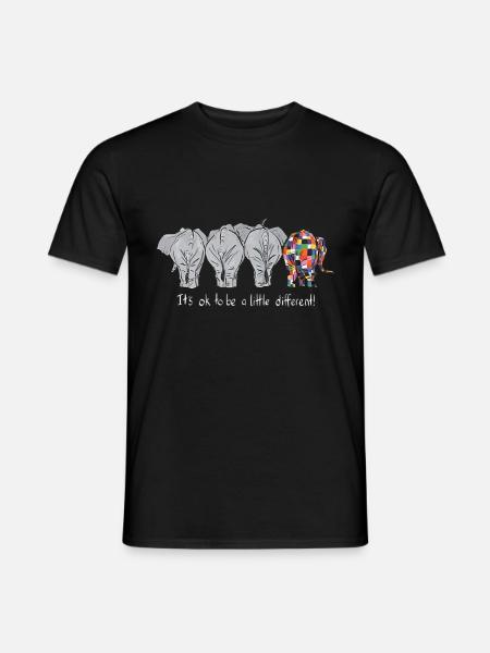 Elephant T-Shirt It's Ok To Be A Little Different - Men's T-Shirt - black