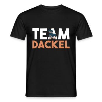 Hund Dackel - Männer T-Shirt - Schwarz - Vorne - AI Model Male 178 light (178cm)