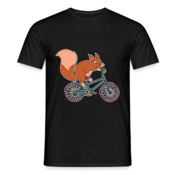 Eichhörnchen Tiermotiv Fahrradfahrer - Männer T-Shirt - Schwarz - Vorne - AI Model Male 178 light (178cm)