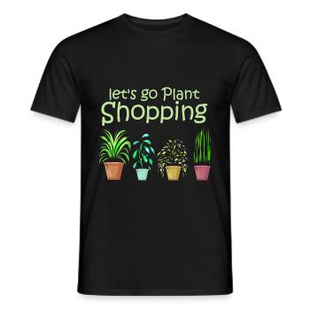 Let's go buy plants - Plant Lover - Men's T-Shirt - black - Front - AI Model Male 178 light (178cm)