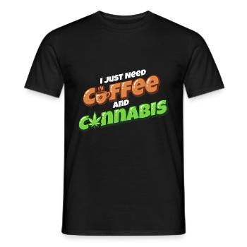 Ich Brauche Nur Kaffee Und Cannabis - Männer T-Shirt - Schwarz - Vorne - AI Model Male 178 light (178cm)