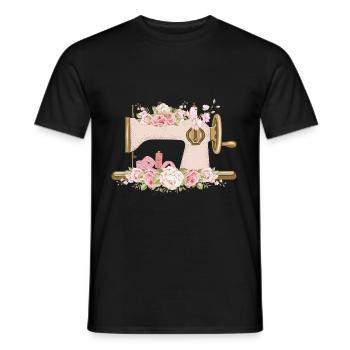 Machine à coudre Couturière Maman Idée cadeau T-shirt - T-shirt homme - noir - Devant - AI Model Male 178 light (178cm)
