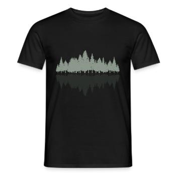 Tree Silhouette Scout Hiking and Camping - Men's T-Shirt - black - Front - AI Model Male 178 light (178cm)