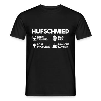 Hufbeschlagschmied Pferdeschmied Bier Kaffee Hufsc - Männer T-Shirt - Schwarz - Vorne - AI Model Male 178 light (178cm)