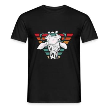 Retro Giraffe Mama Funny African Safari - Men's T-Shirt - black - Front - AI Model Male 178 light (178cm)