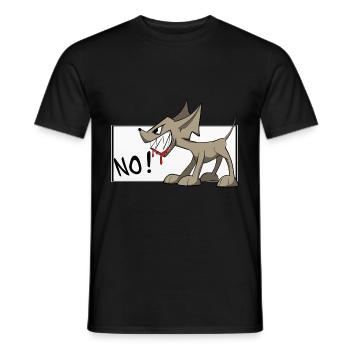funny dog shirt / sticker. No! Chihuahua - Men's T-Shirt - black - Front - AI Model Male 178 light (178cm)
