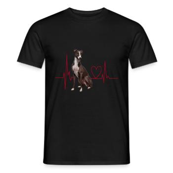 Herzschlag-Geschenk für Hunde - Männer T-Shirt - Schwarz - Vorne - AI Model Male 178 light (178cm)