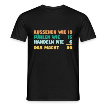 Vierzig Vierzigster 40 Jahre Geburtstag - Männer T-Shirt - Schwarz - Vorne - AI Model Male 178 light (178cm)