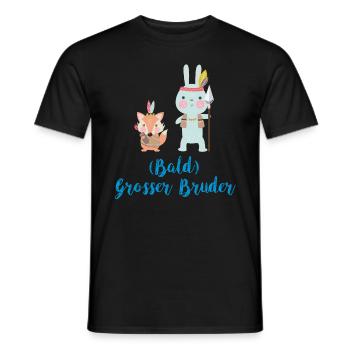 Bald Grosser Großer Bruder T-Shirt Indianer Hase - Männer T-Shirt - Schwarz - Vorne - AI Model Male 178 light (178cm)
