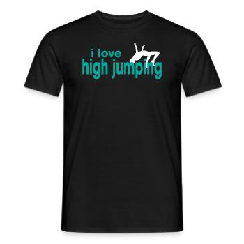 Ik hou van hoogspringen - Heren T-shirt - zwart - Voor - AI Model Male 178 light (178cm)