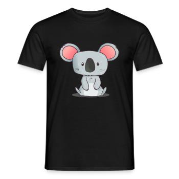 koala - Men's T-Shirt - black - Front - AI Model Male 178 light (178cm)