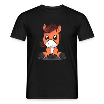 pony - Men's T-Shirt - black - Front - AI Model Male 178 light (178cm)