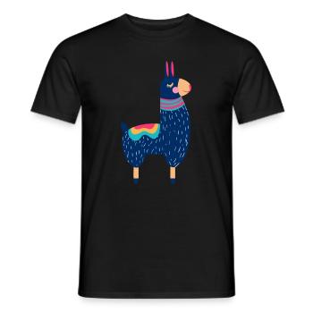 Lama - Men's T-Shirt - black - Front - AI Model Male 178 light (178cm)