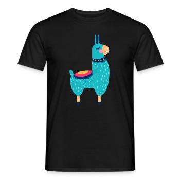 Lama - Men's T-Shirt - black - Front - AI Model Male 178 light (178cm)