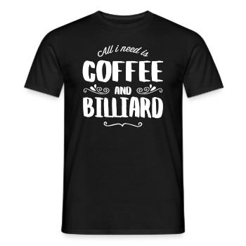 Billard et café - T-shirt homme - noir - Devant - AI Model Male 178 light (178cm)