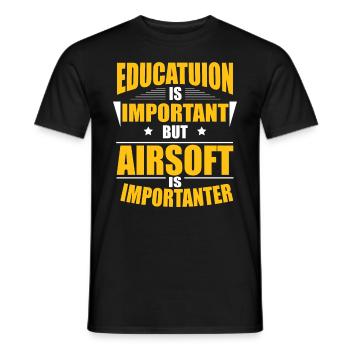 AIRSOFT IS IMPORTANTER - Männer T-Shirt - Schwarz - Vorne - AI Model Male 178 light (178cm)