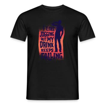 jog - Men's T-Shirt - black - Front - AI Model Male 178 light (178cm)