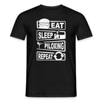 Piloxing Tshirt For Men - Männer T-Shirt - Schwarz - Vorne - AI Model Male 178 light (178cm)