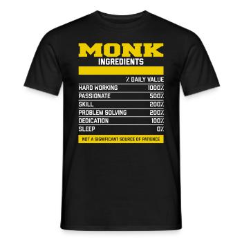 Nice Monk Ingredients T-Shirt - Men's T-Shirt - black - Front - AI Model Male 178 light (178cm)