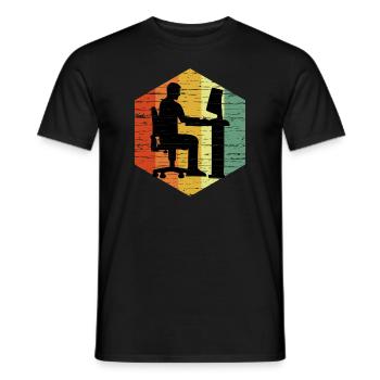 Vintage Programmer T-Shirt - Männer T-Shirt - Schwarz - Vorne - AI Model Male 178 light (178cm)